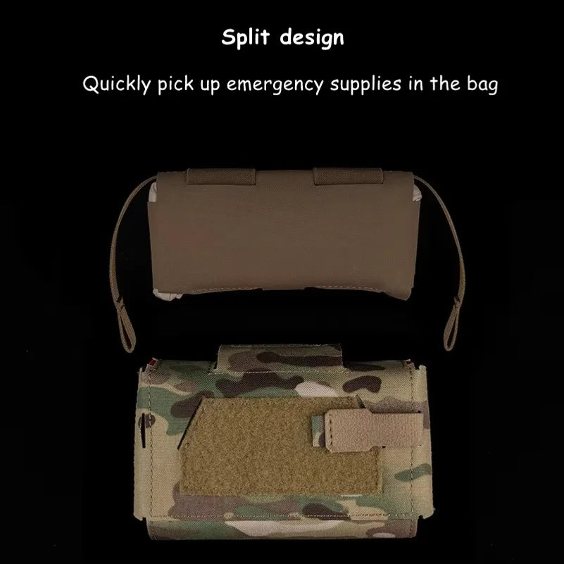 Outdoor Hunting Compact Trauma Pouch Ambidextrous Rapid Deployment  Tactical Medical First Aid Bag EDC Molle Pouch