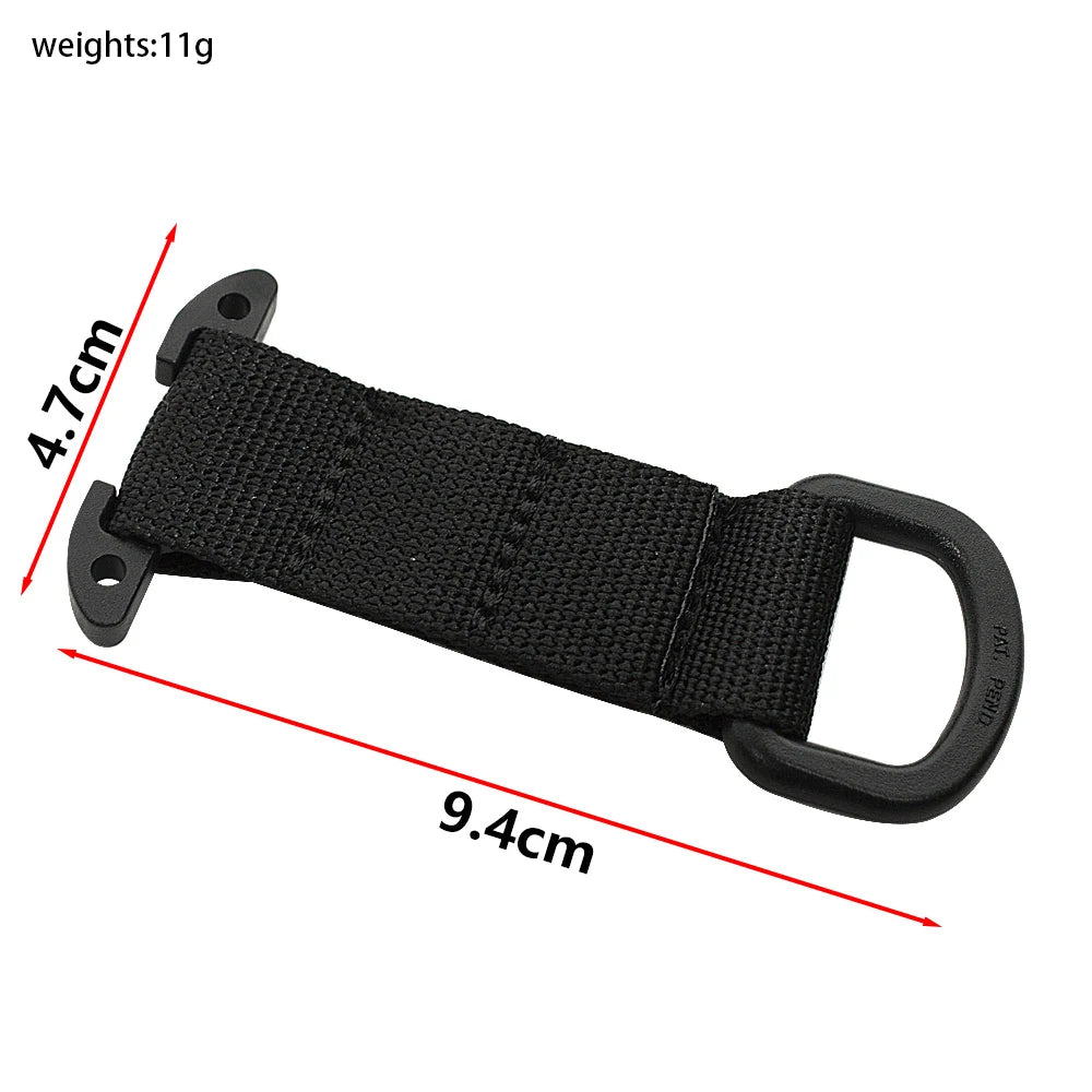 Tactical Molle Clip D Ring Hook T-mount Bar Hanging Belt Hunting Vest Plastic Carabiner Glove Clip Key Holder Battle Accessories
