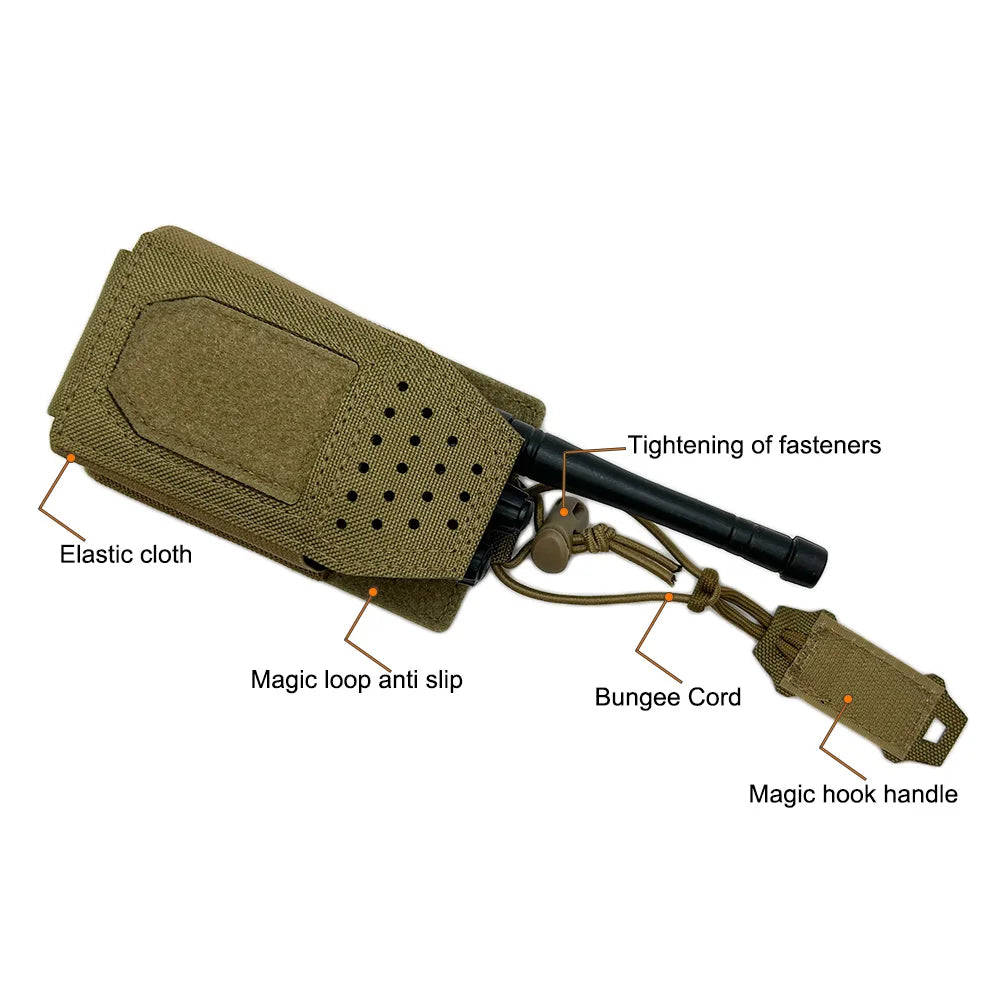 Tactical Radio Pouch Molle Walkie-talkie Radio Pouch Nylon Duty 5.56Magazine Tool Interphone Pouch Hunting Accessories Bag