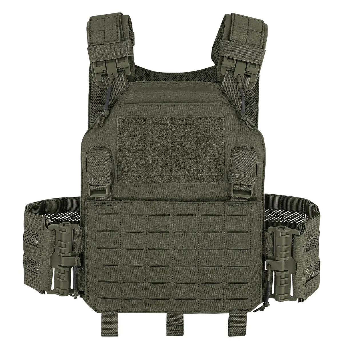 KRYDEX Tactical Laser Cut MOLLE Vest 500D Nylon LAVC Quick Release Plate Carrier Hunting Paintball Plate Carrier