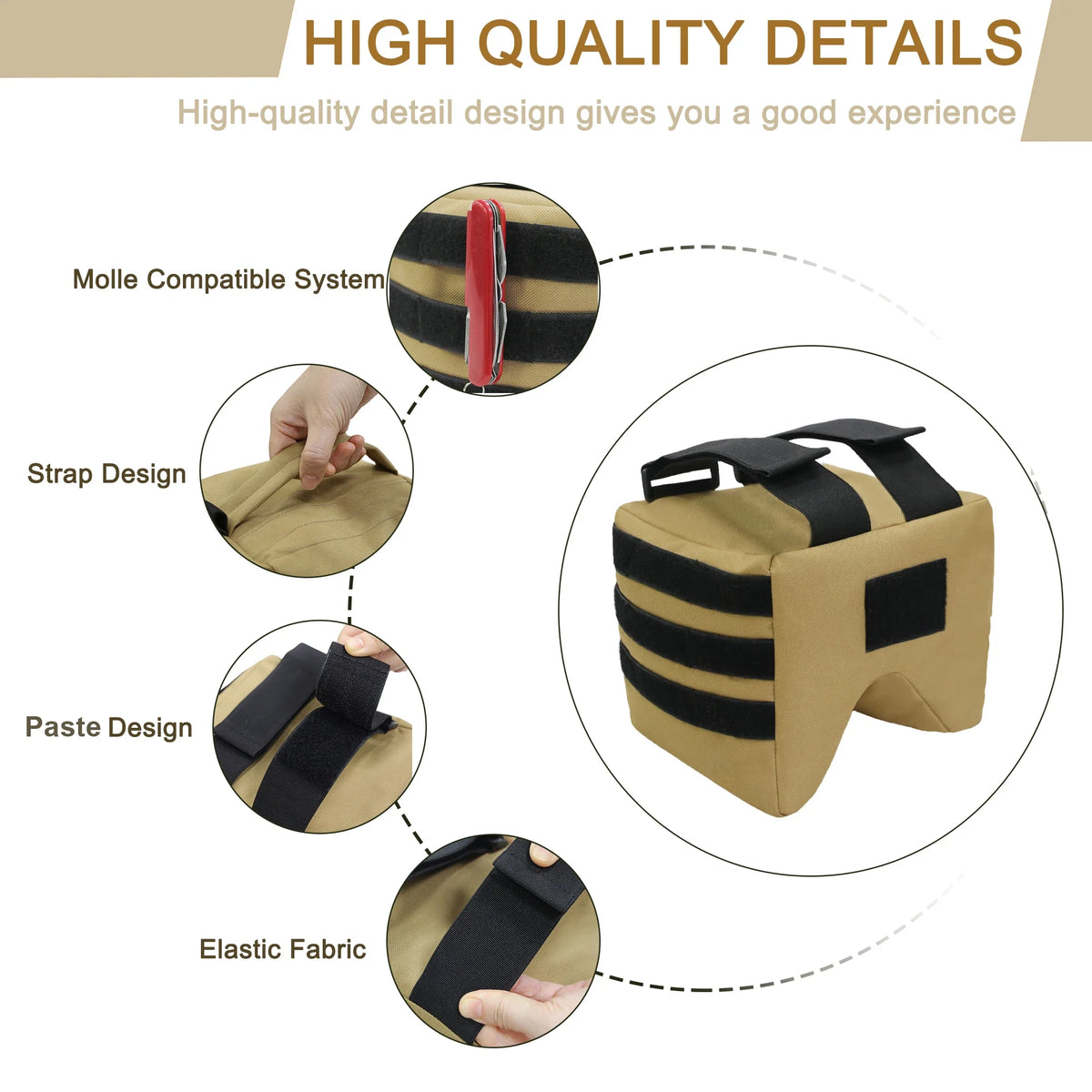 Durable Tactical Shooting Rest Bag Bench Target Stand Large Size Sand Bag for Hunting Photography CS Adjustable Support Sandbag