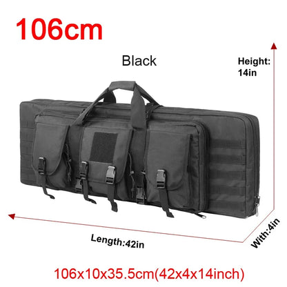 LQARMY 81 97 106 122cm Tactical Gun Bag Double Rifle Case  Molle Rifle Bag Sniper Airsoft Gun Case Backpack Hunting Gun Holster