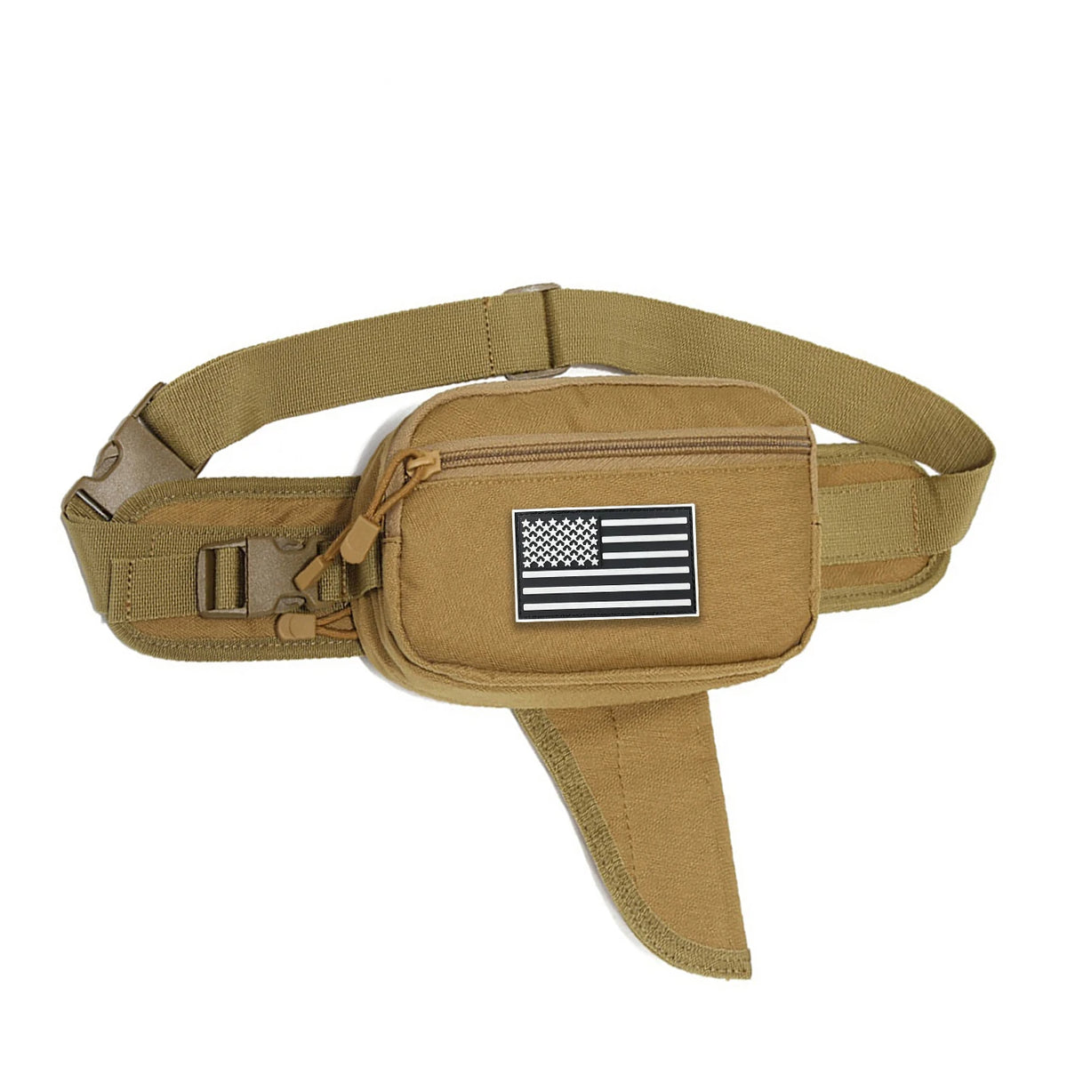 Hunting hidden waist bag with adjustable waistband and cushioning pad suitable for cycling, hiking, hunting and other scenes