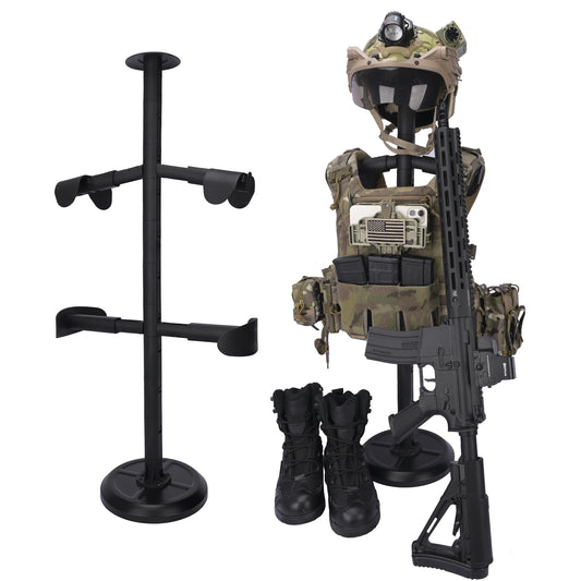 Tactical Law Enforcement Gear Display Stand for Body Armor Fast Helmet MOLLE Waist Belt Plate Carrier, Hunting Airsoft Vest Rack