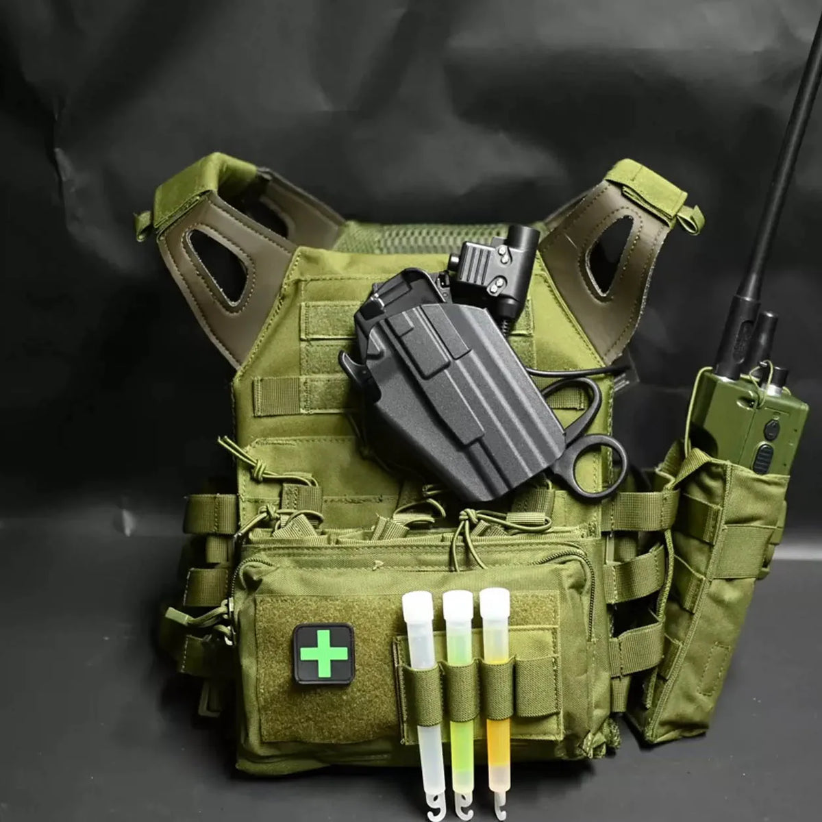 Tactical Combat Vest Set Airsoft Training Chest Rig Role Play Outfit for Wargame Paintball Outdoor Cosplay Equipment Gear Set