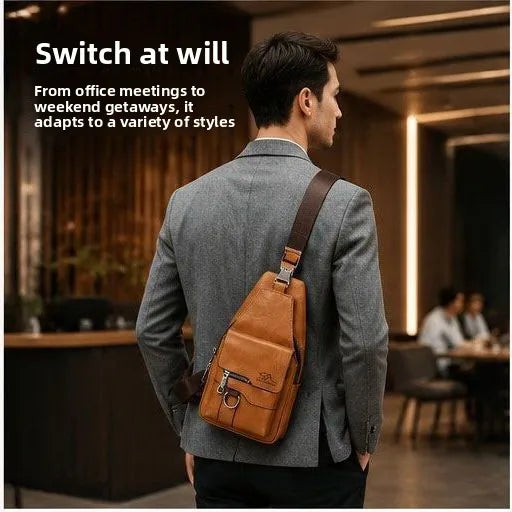 New Men's Chest Bag Fashion High Quality Solid Color Crossbody Bag Advanced Versatile Multi Functional Sports Crossbody bag