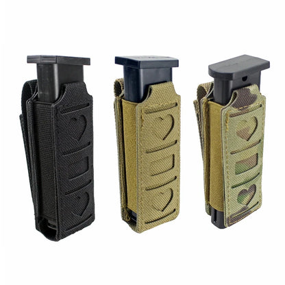 Open-Top Molle Mag Carrier Tactical Pistol Magazine Pouch Single Stack/Magazine Pouch for 9mm/.45 Caliber Mags
