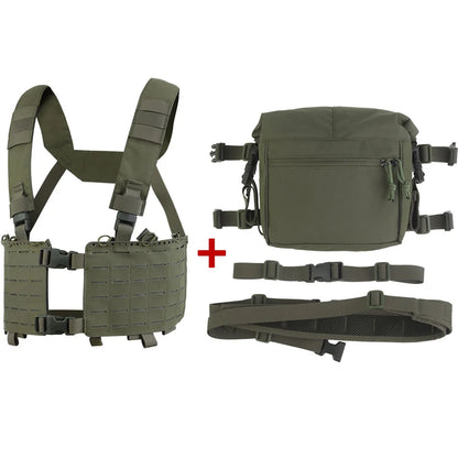 Tactical Alpha Chest Rig with Expansion Pack SS Style Load Bearing Vest (LBV) Alpha Expander Kit Pouch 34A Split MOLLE Equipment
