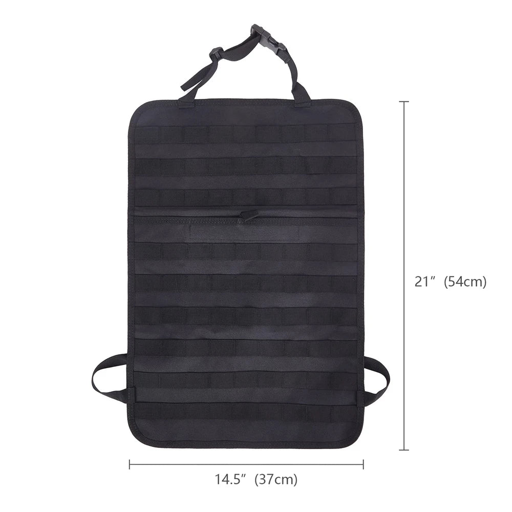 Car Seat Back Organizer Tactical Molle Panel Sag Proof Vehicle Seat Cover Protector Nylon Car Seat Back Hanger Bag Pad