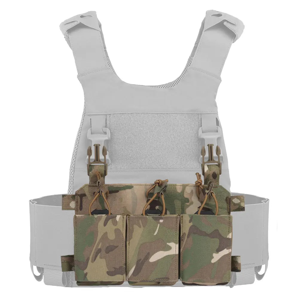Tactical 556 762 Triple Rifle Mag Pouch Multipurpose Pistol Rifle Magazine Bag Holder for Chest Rig Plate Carrier Vest