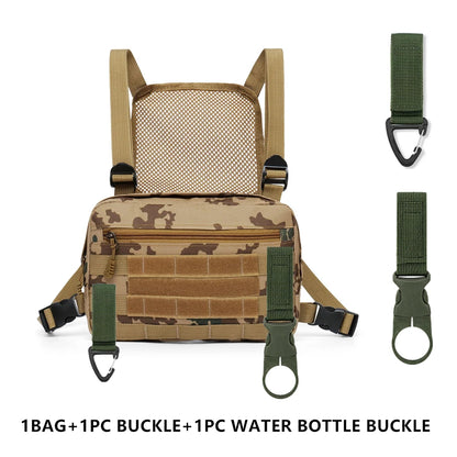 Outdoor Sports Chest Bag Motorcycle Bicycle Cycling Bag , Lightweight Molle Tactical Chest Bag for Running Hiking Fishing Travel
