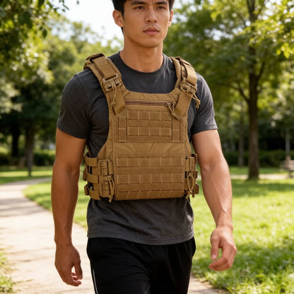 Full Size CS Tactical Load Vest, Outdoor Expansion Training Protective Vest, Quick-Release Vest, Scratch-Resistant Breathable