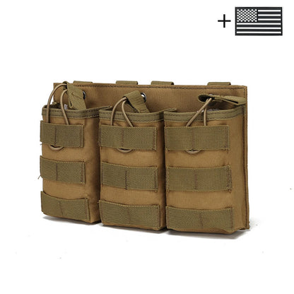 Triple bag Molle bag made of Oxford cloth material, durable and suitable for outdoor and vest mounting