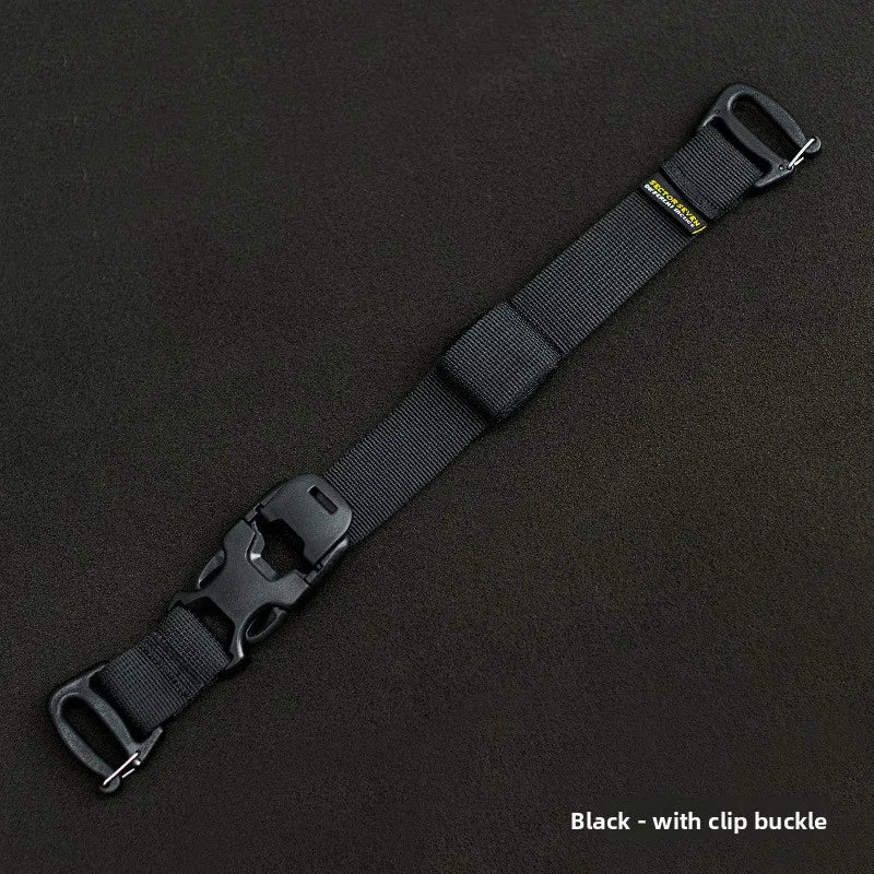 MOLLE Compression Straps with Buckle Clips, Reinforced Tie-Down for Sleeping Bags & Camera Mounts, for Tactical Backpacks.