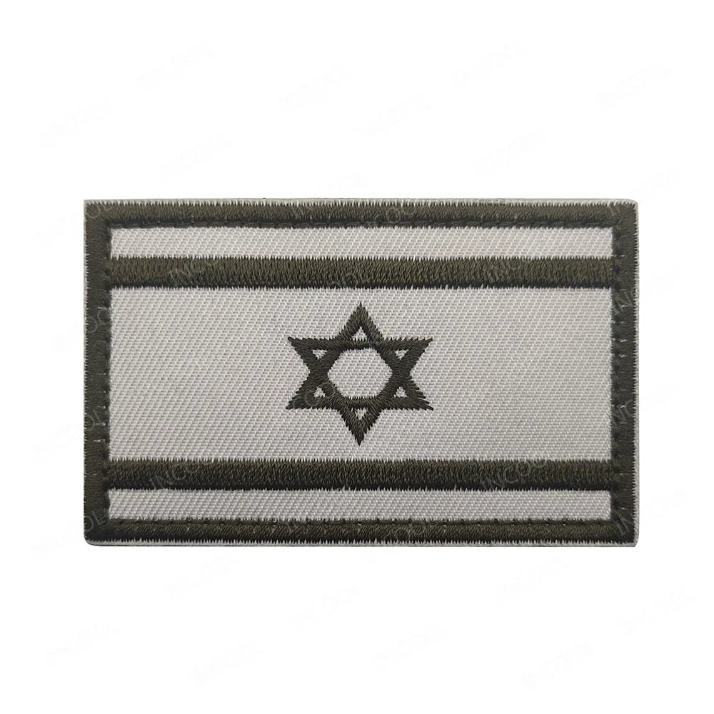 Israel Flag Embroidered Patches PVC Rubber Israeli Sticker Appliqued For Clothing