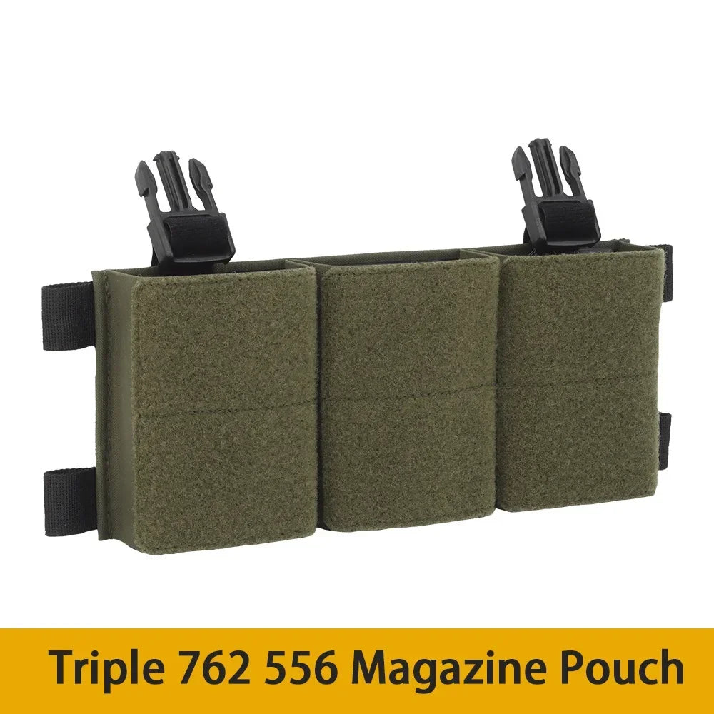 Tactical Triple 556/762 Magazine Pouch Dual Placard SR AR SCAR G3 AK M4 Mag Bag LV119 HSP Vest Plate Carrier Airsoft Accessories