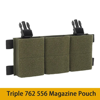 Tactical Triple 556/762 Magazine Pouch Dual Placard SR AR SCAR G3 AK M4 Mag Bag LV119 HSP Vest Plate Carrier Airsoft Accessories