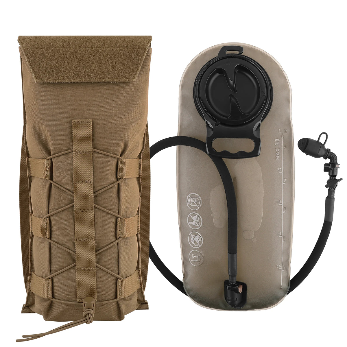 KRYDEX 500D Tactical 100 oz Hydration Pouch MOLLE Carrier Pack Bag Modular 3L Water Bladder Pouch Hunting Outdoor Accessories