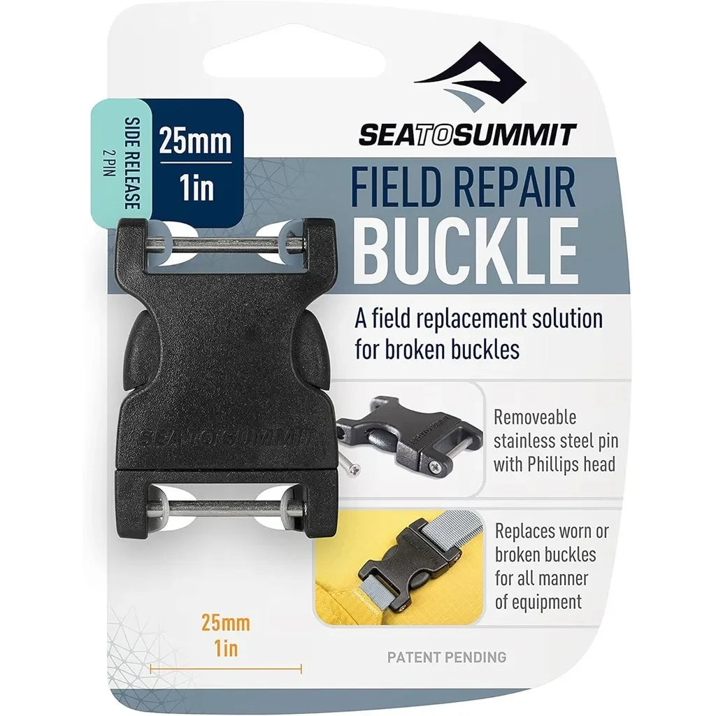 Sea to Summit 2 Pin Field Repair Side Release Buckle - Black, 20 mm