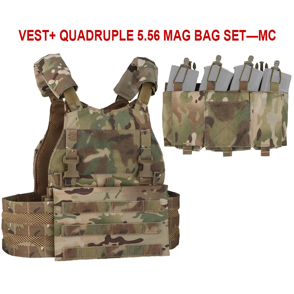 Tactical Hunting Vest Velocity Systems Plate Carrier With Zip-on Hydration Back Panel  Bag MOLLE Scarab Airsoft Militar Gear