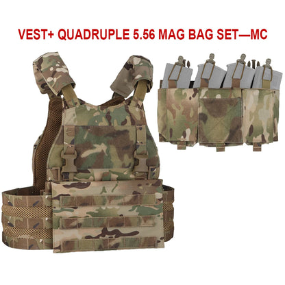 Tactical Hunting Vest Velocity Systems Plate Carrier With Zip-on Hydration Back Panel  Bag MOLLE Scarab Airsoft Militar Gear