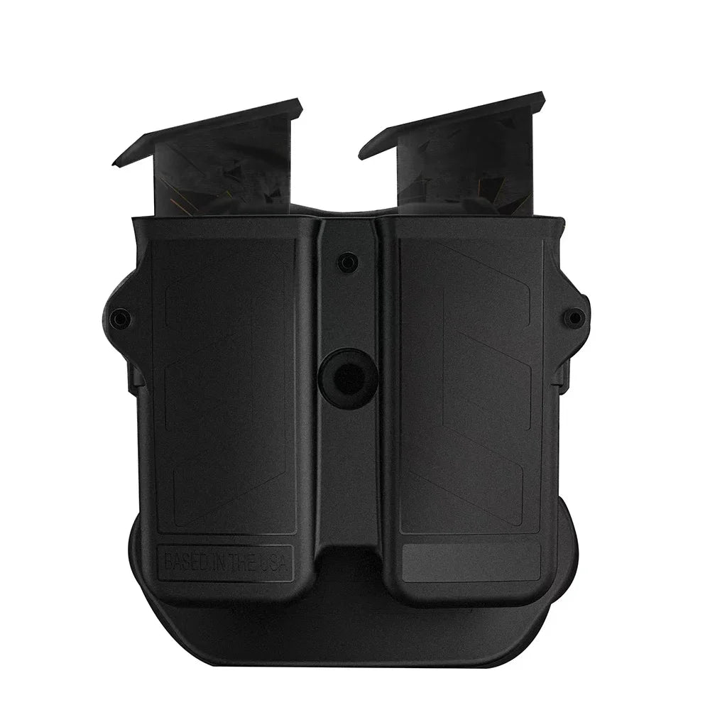 2025 Universal Double Mag Holder for 9mm 10mm .40 .45 Double Stack Mag Pistol Magazine Holster Pouch Hand Gun Mag Carrier