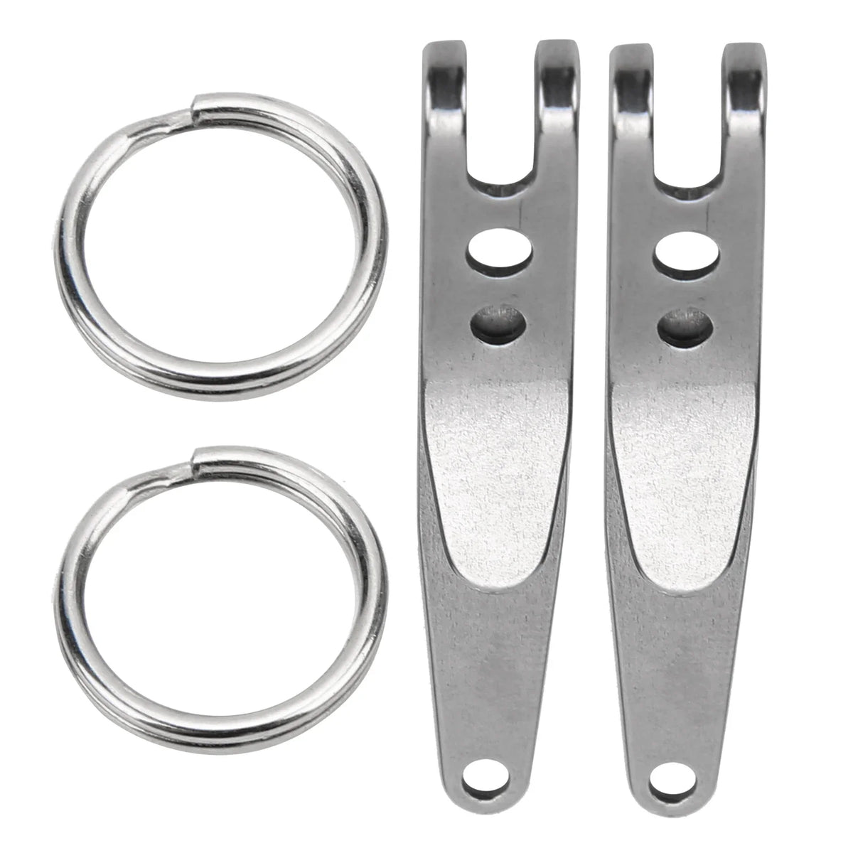 2Pc Outdoor Belt Clip Stainless Steel Suspension Pocket Clip Key Holder with Keychain Mini Suspension Clips Keychain Pocket Clip