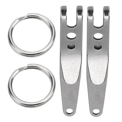 2Pc Outdoor Belt Clip Stainless Steel Suspension Pocket Clip Key Holder with Keychain Mini Suspension Clips Keychain Pocket Clip