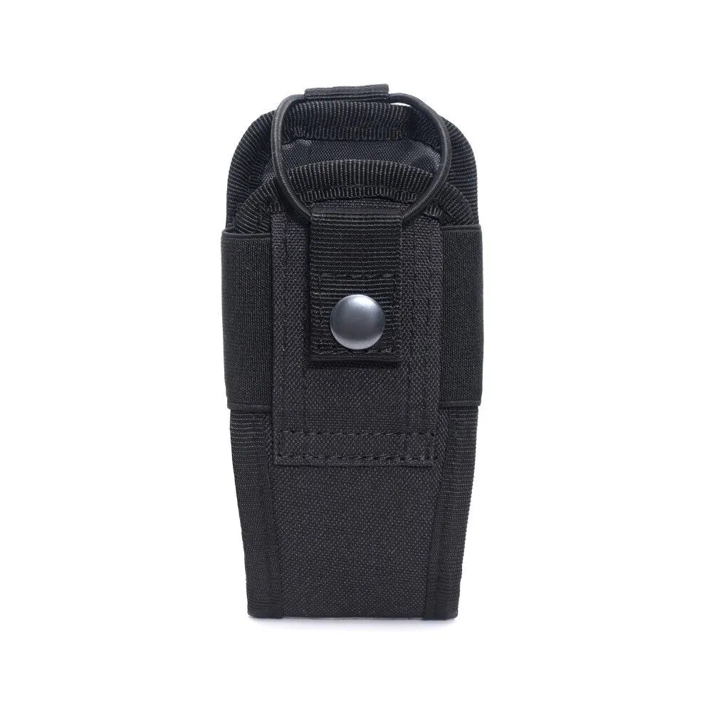 600D Tactical Walkie Talkie Pouch Black Oxford Molle Radio Pouch Portable Outdoor Hunting Sports Phone Holder Interphone Holster