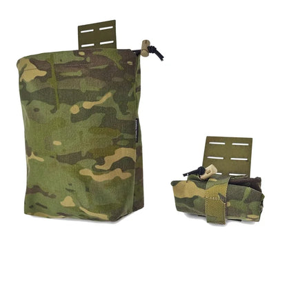 Tactical Foldable Bag Airsoft EDC Molle Foldable Bag Gear Hunting Recycling Storage Carrier Waist Pouch Multicam 500D