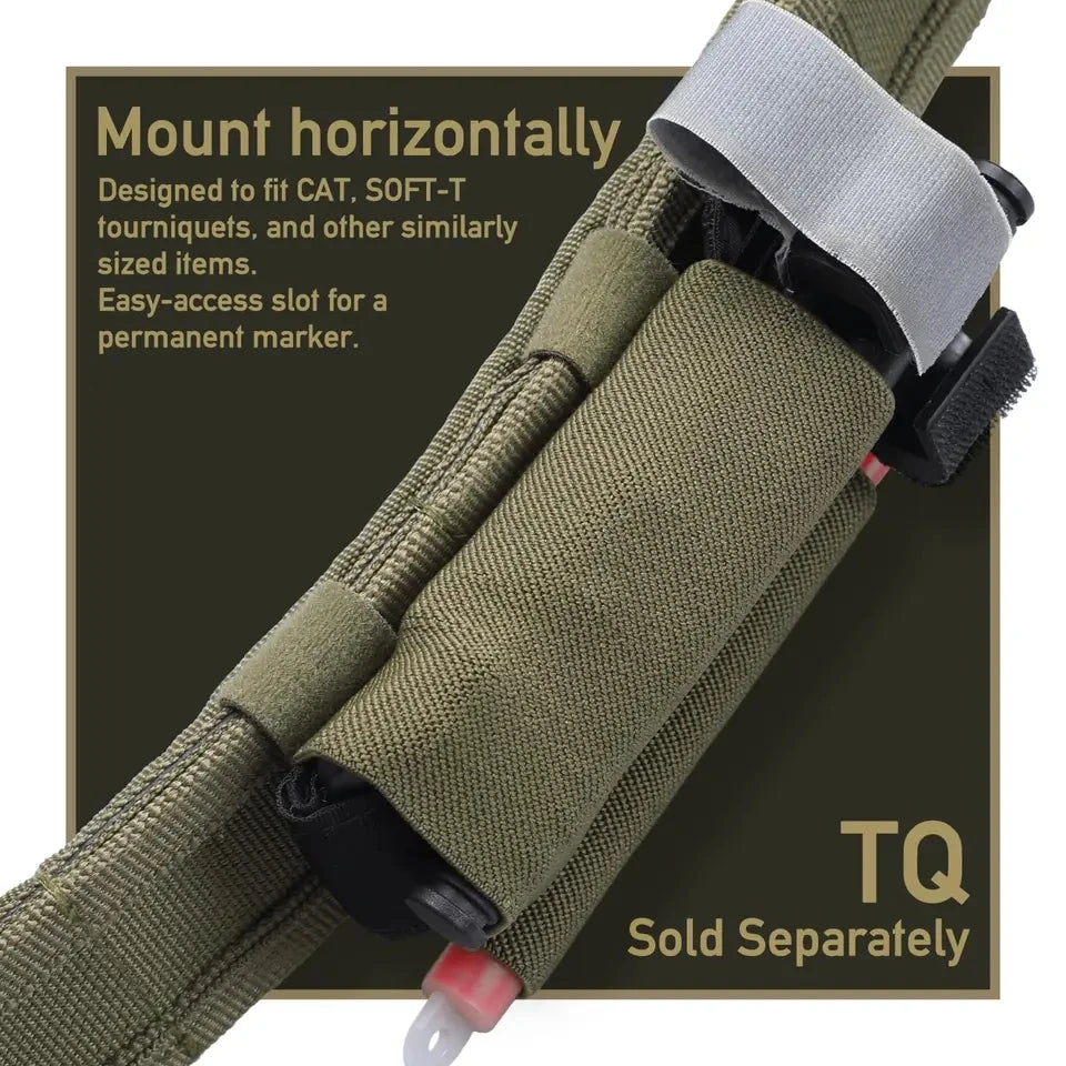 Elastic Tactical Tourniquet Holder Retention Band TQ Sleeve Pouch Horizontal Battle Belt Accessory for Emergency Medical Suppli