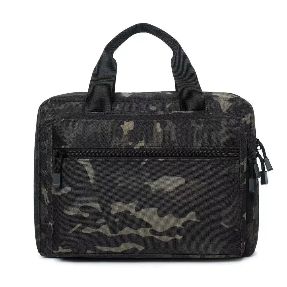 Pistol Gun Bag Double Layer Pistol Duffle Bag Gun Protection Pouch Dual Handgun Range Case Outdoor Hunting Shooting Range Bag