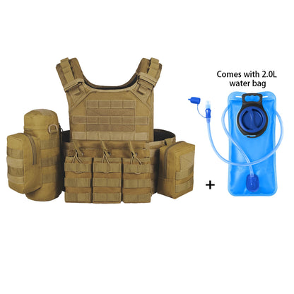 2L soft water bag with long drinking straw and hunting vest Molle modular adjustable shoulder strap, highly expandable