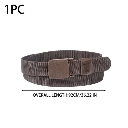 Adjustable Kids Canvas Belt No Hole Elastic Waistband for School Uniform Children Trousers Belt with Smooth Snap for Buckle Safe
