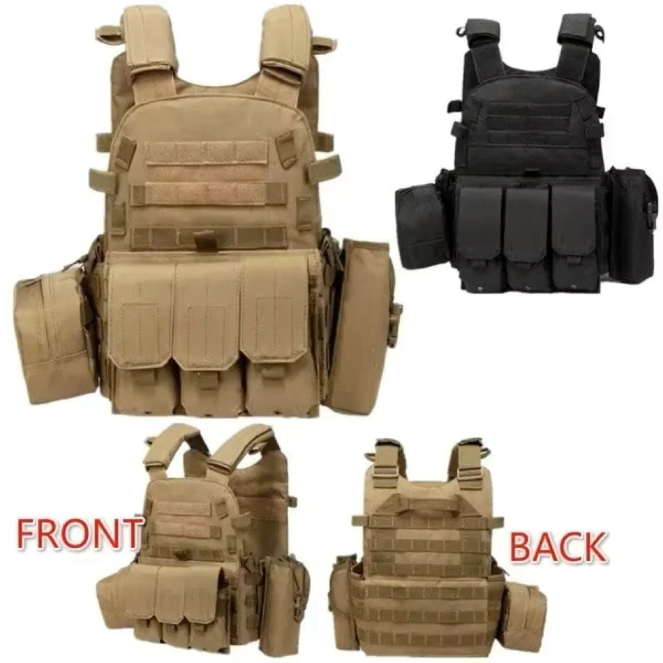 &AR15 Military Tactical Vest Body Armor Combat Army CS Gear Hunting Plate Carrier Airsoft Accessories Wargame Pouch Molle Vest