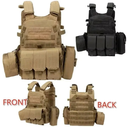 &AR15 Military Tactical Vest Body Armor Combat Army CS Gear Hunting Plate Carrier Airsoft Accessories Wargame Pouch Molle Vest