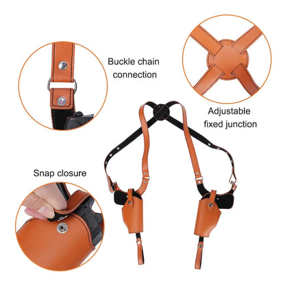 Dual Shoulder Holster Leather 2 Gun Holsters Tactical Concealed Carry Underarm Holster Universal Pistol Holster for 1911 G45 G43