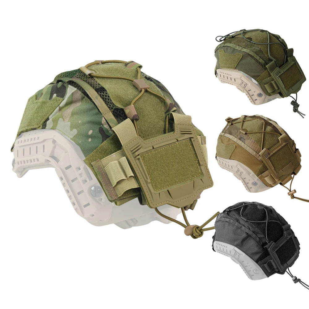 BOOIU Tactical Helmet Cloth with Battery Pouch for Helmet Outdoor Sport Hunting 500D Nylon CS Airsoft Helmet Cover Battery Pack
