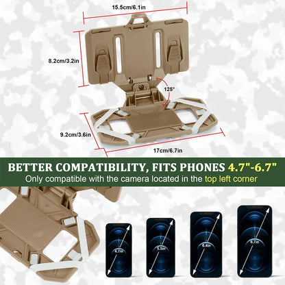 Tactical Molle Mobile Phone Carrier Quick Access Folding Holder for 4.7"-6.7" Phones Hunting Vest Chest Bracket Airsoft Otdoor