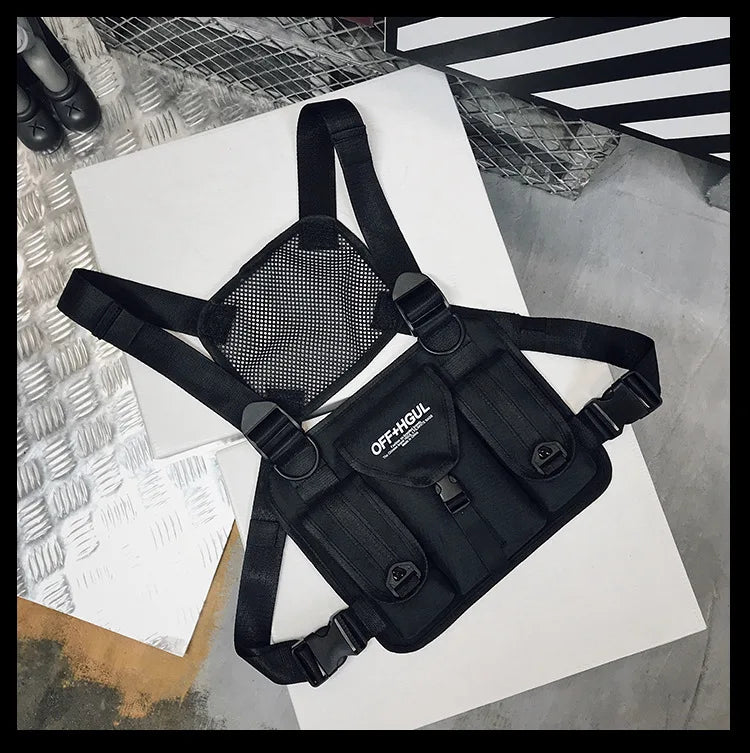 Tactical Vest Nylon military Vest chest rig Pack Pouch Holster Tactical Harness walkie talkie radio Waist Pack Trendy Chest Bag