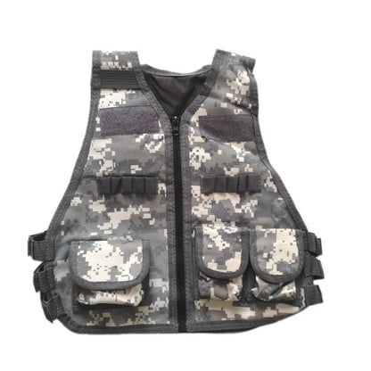 Children Combat Vest Kids Camouflage Multiple Pockets Hunting CS Shooting Jacket Hunting Tactical Waistcoat Training Gear