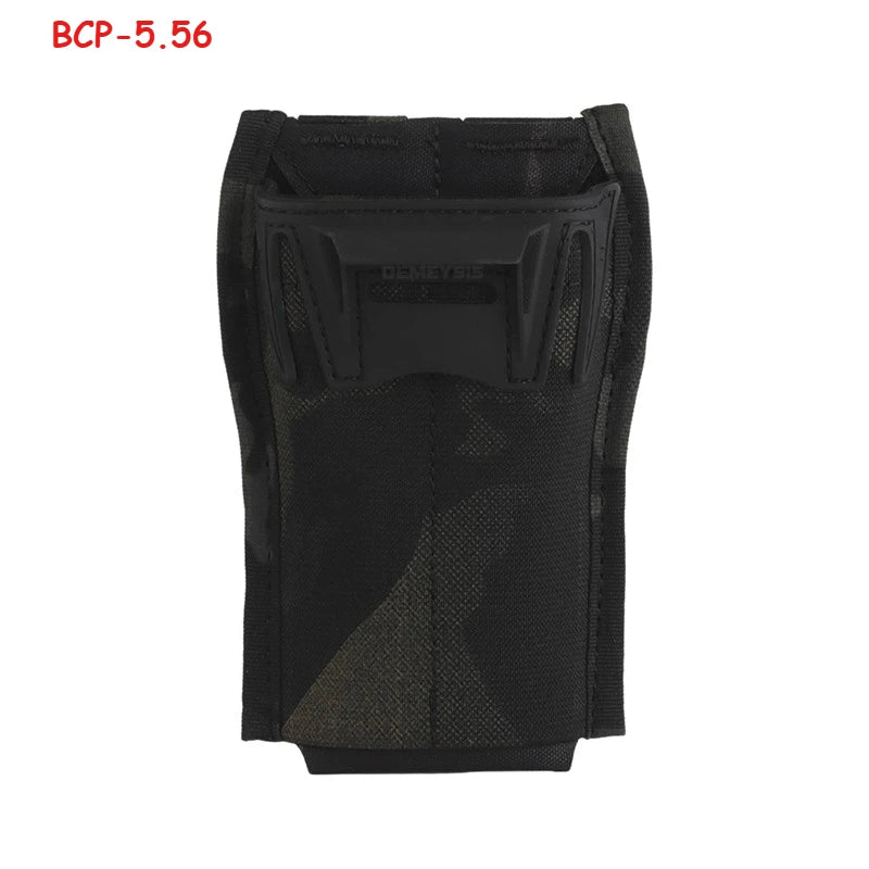 Tactical 5.56mm Single Mag Pouch MOLLE Quick Release Magazine Holder for AR15 M4 Airsoft Vest Plate Carrier Hunting Gear