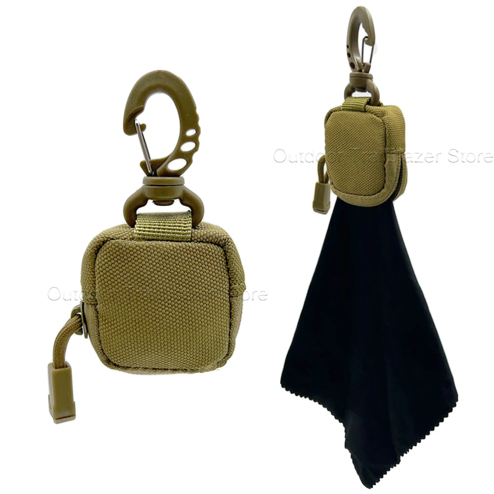 Tactical Storage Eyeglass Cloth Bag Ultra-Fine Fibers Cleaning Cloth One-piece Folding Storage Eyeglass Cloth Hunting Accessorie