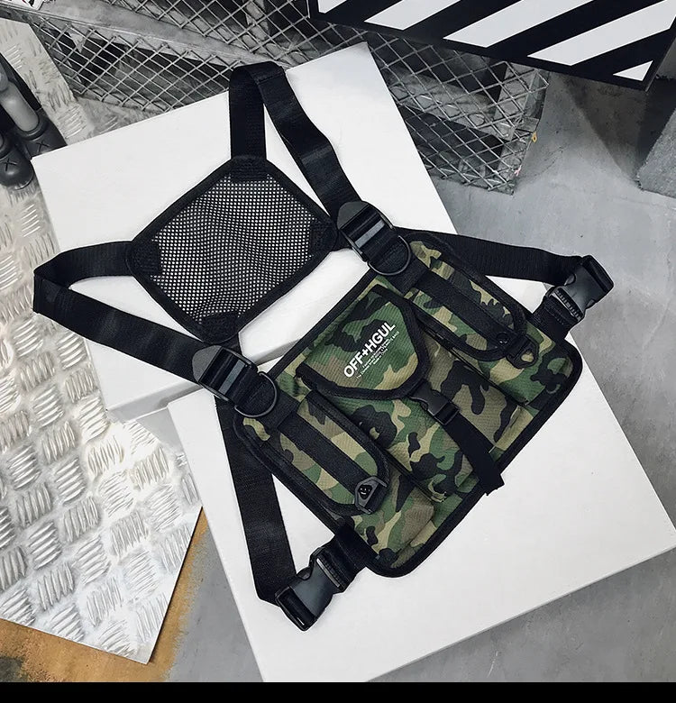 Tactical Vest Nylon military Vest chest rig Pack Pouch Holster Tactical Harness walkie talkie radio Waist Pack Trendy Chest Bag