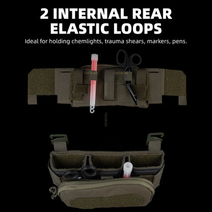 Multi-caliber Triple Mag Pouch with Admin Pouch for 5.56/9mm/PCC Mag, Front Placard for K19/KZ/LV119/FCV5 Plate Carrier