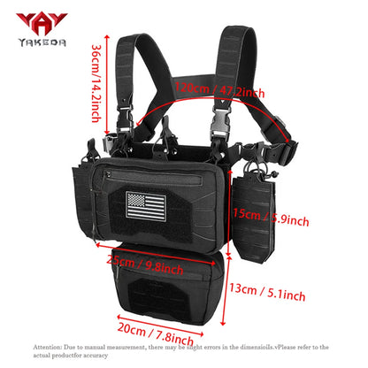 YAKEDA Outdoor Equipment Chest Hanging Bellyband Laser MOLLE Mounting Multi functional Chest Hanging
