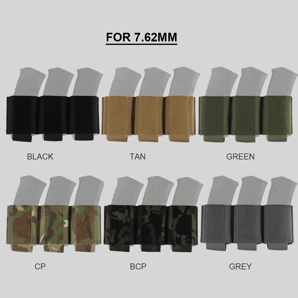 Camo 5.56/7.62 Triple Mag Pouch Elastic Hook and Loop Tactical Triple Magazine Pouch