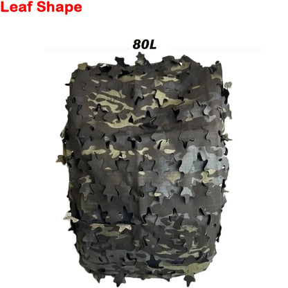 3D Camo Net Backpack Cover 60L 80L  Laser Cut Camouflage Hunting Backpack Cover Paintball Paratrooper Hunting Accessories