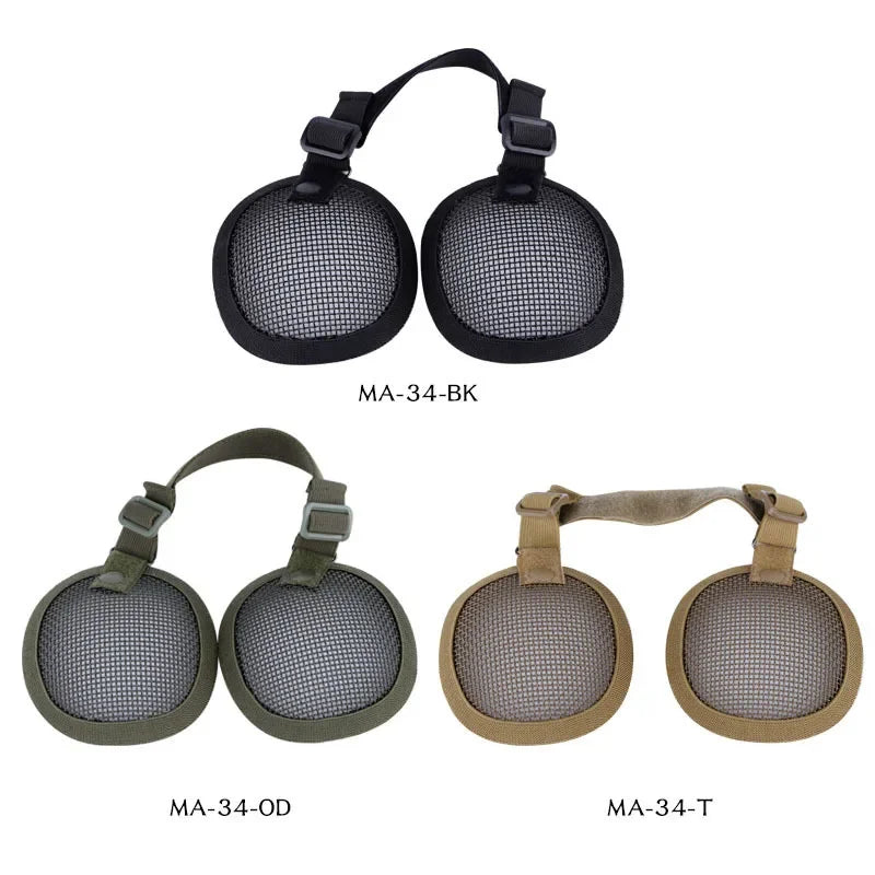 Tactical Steel Mesh Ear Defenders: Helmet-Compatible Design for Outdoor Tactical Protection