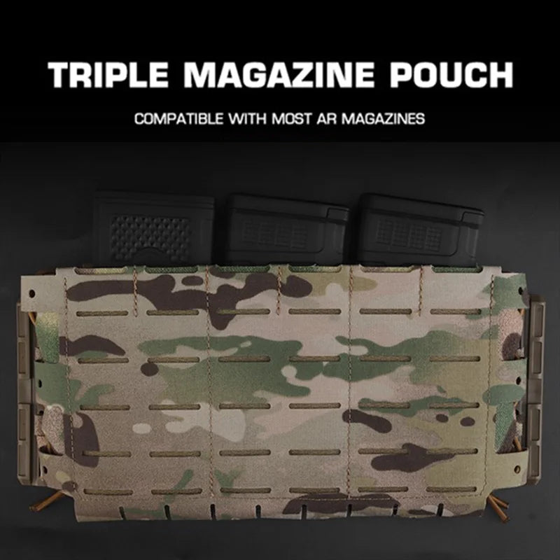 ARC Chest Rig V3 Triple 5.56 Mag Pouch Bilateral Quick Slide MOLLE Panel Airsoft Chest Rig Shoulder Strap Hunting Vest